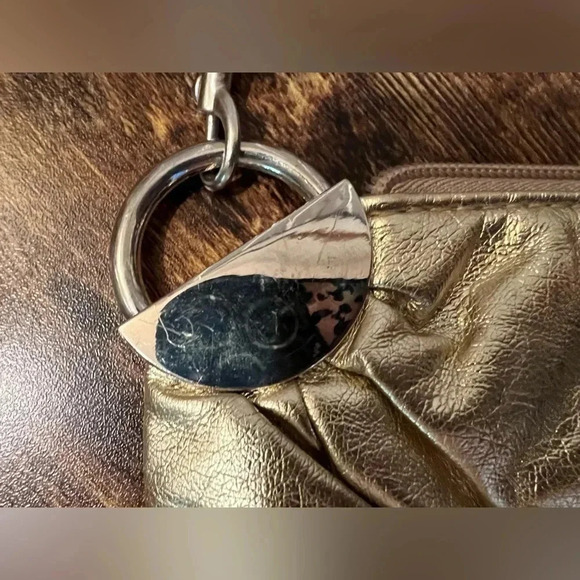 Chateau | ladies metallic gold wristlet. - Picture 5 of 9